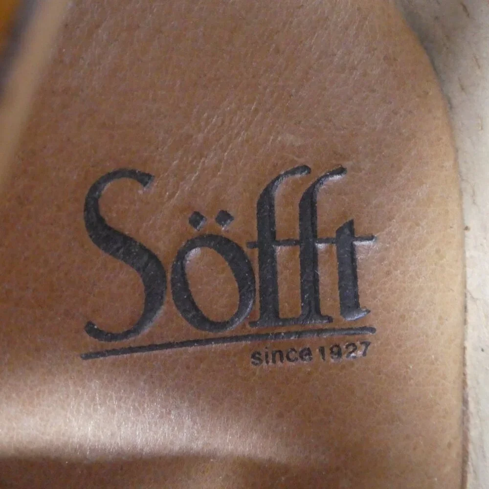Sofft Caralee Brown Leather Wedge Heel Ankle Boots Booties Womens‎ 7.5